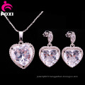 2016 Vente en gros Gemstone Heart Shape Bridal Jewelry Set